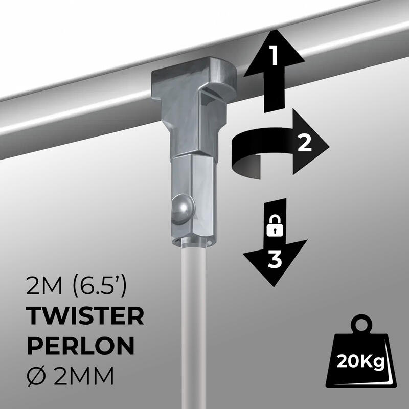 Fils de Suspension (Twister Perlon) – 2m (6,5′)