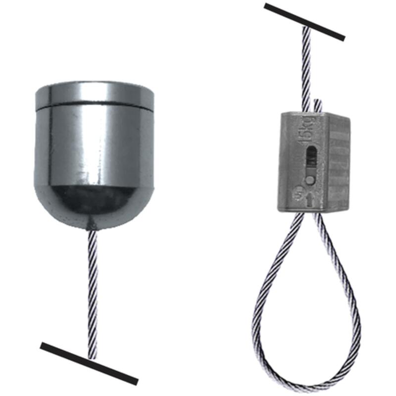 Kit de suspension 6.5' (2m) Embout plafond - Galet aujustable